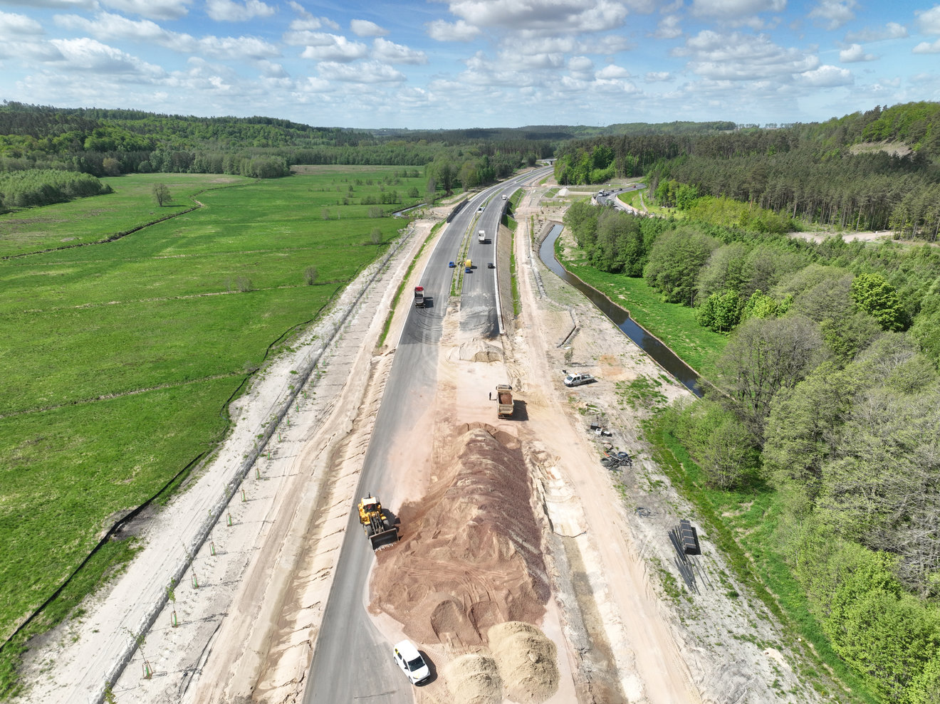 Postęp robót na Trasie Głównej w km 35+180