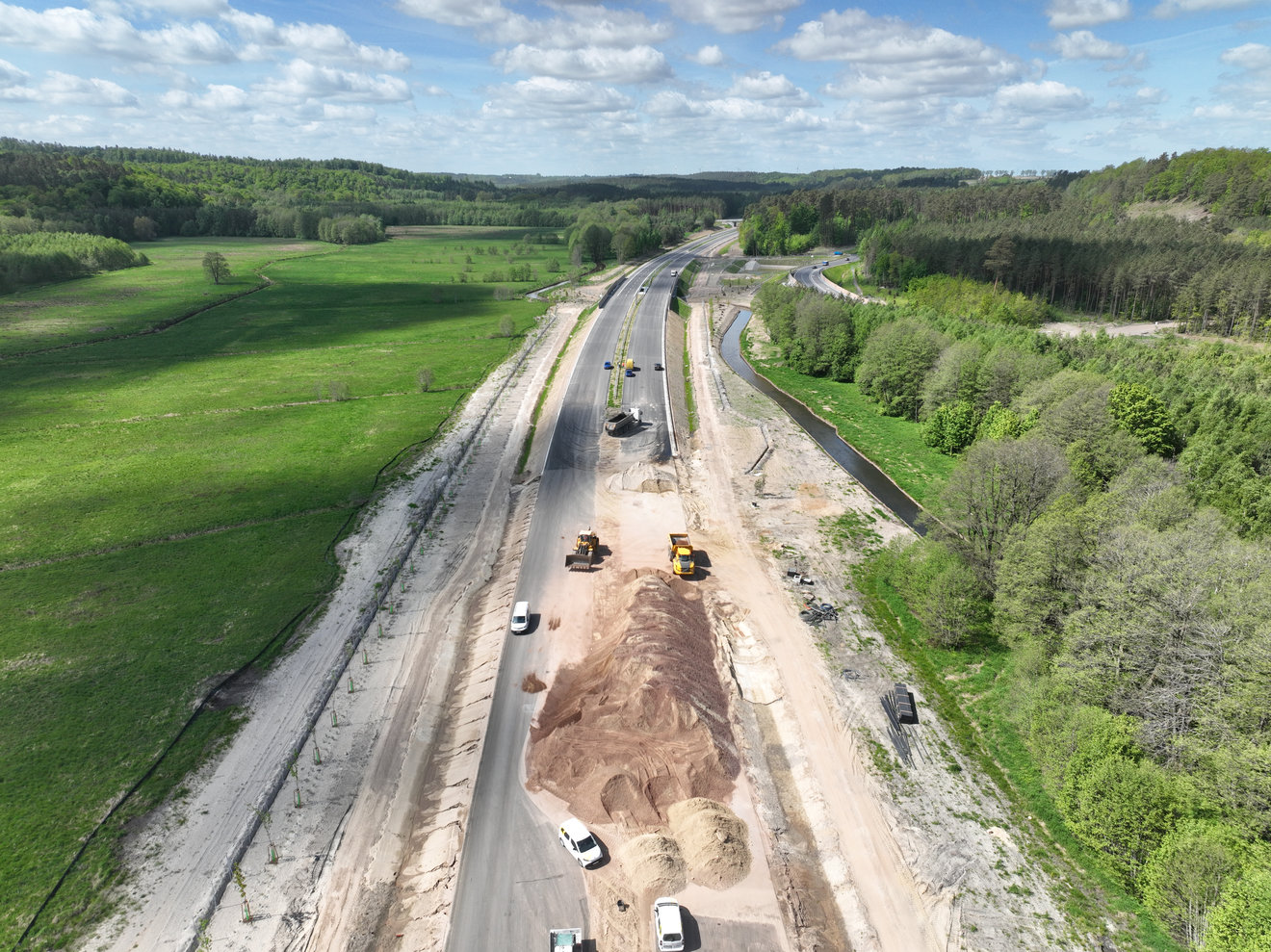 Postęp robót na Trasie Głównej w km 35+190