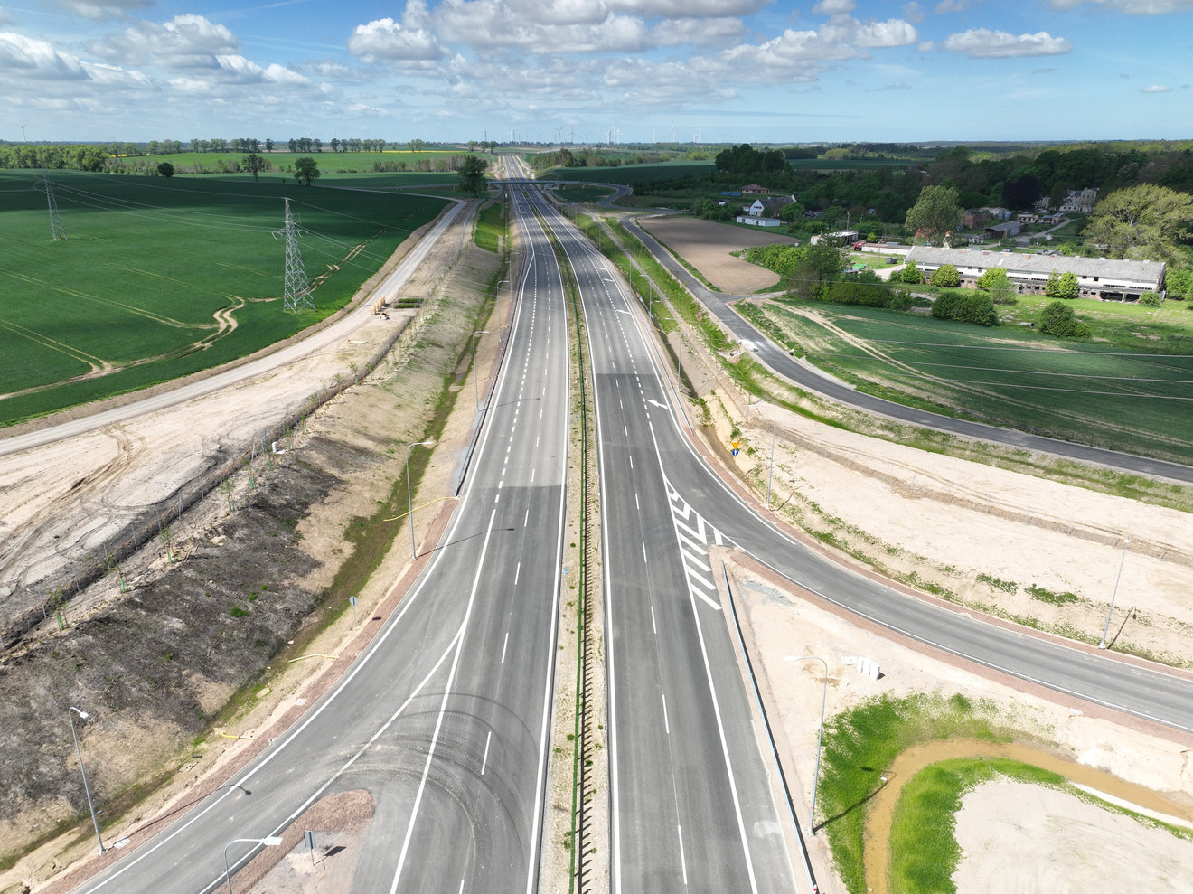 Trasa Główna oraz widok na MOP-y w km 32+220