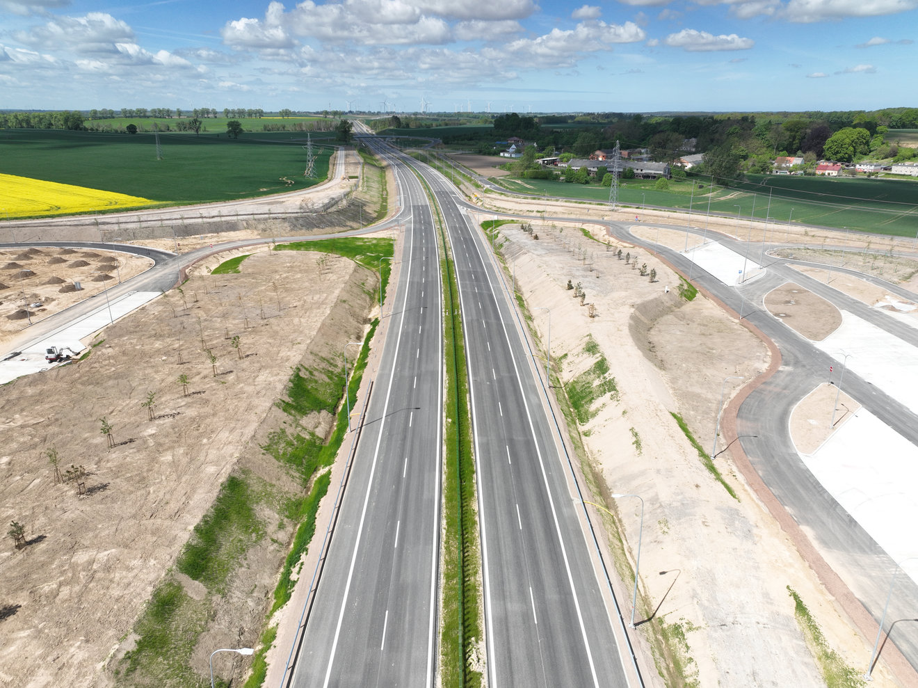 Trasa Główna oraz widok na MOP-y w km 32+400