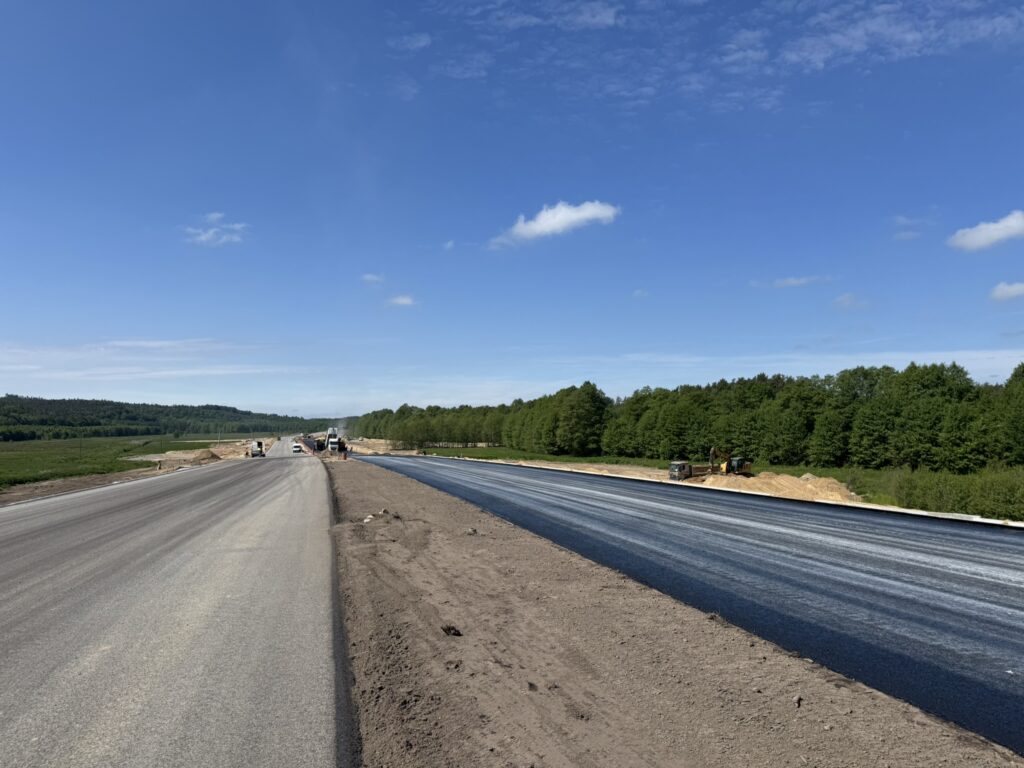 Widok na prace z km 35+900